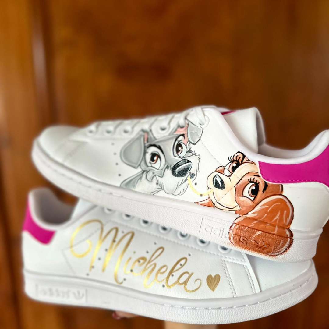 Scarpe Originali Adidas Stan Smith con lacci con Disegno Personalizzato