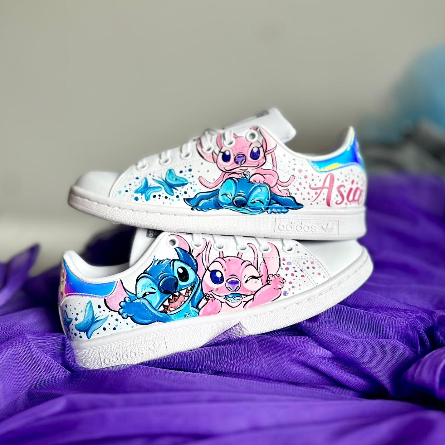 Scarpe Originali Adidas Stan Smith con lacci con Disegno Personalizzato