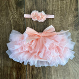 Gonna Neonata con coulotte a balze di tulle