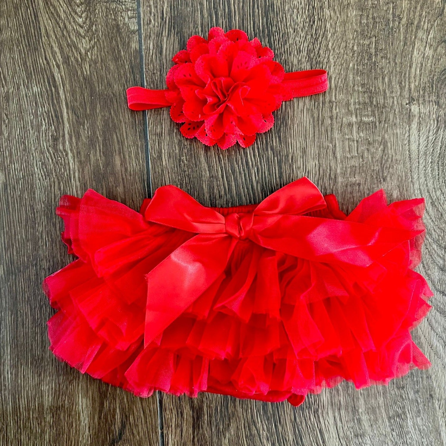 Gonna Neonata con coulotte a balze di tulle