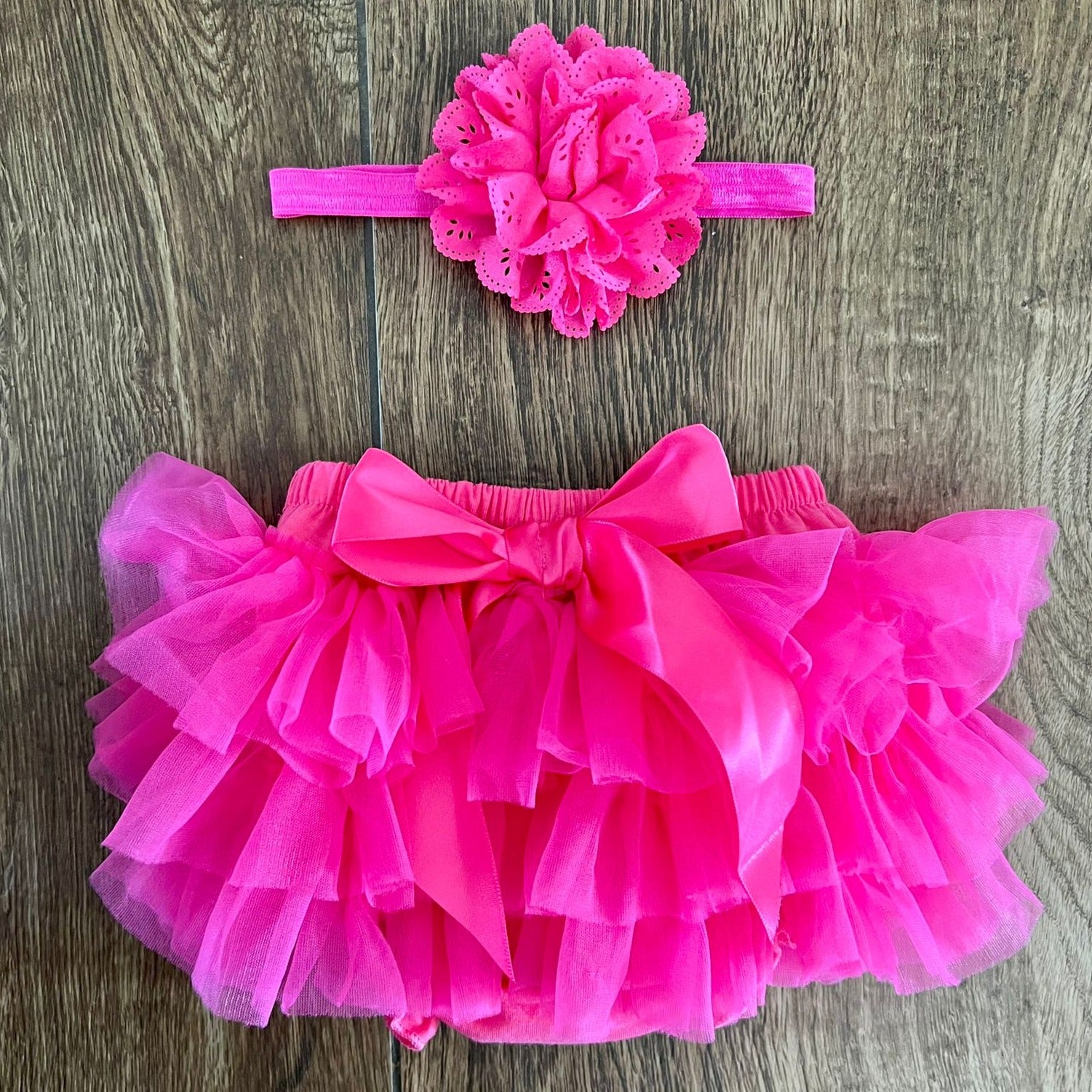 Gonna Neonata con coulotte a balze di tulle