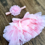 Gonna Neonata con coulotte a balze di tulle