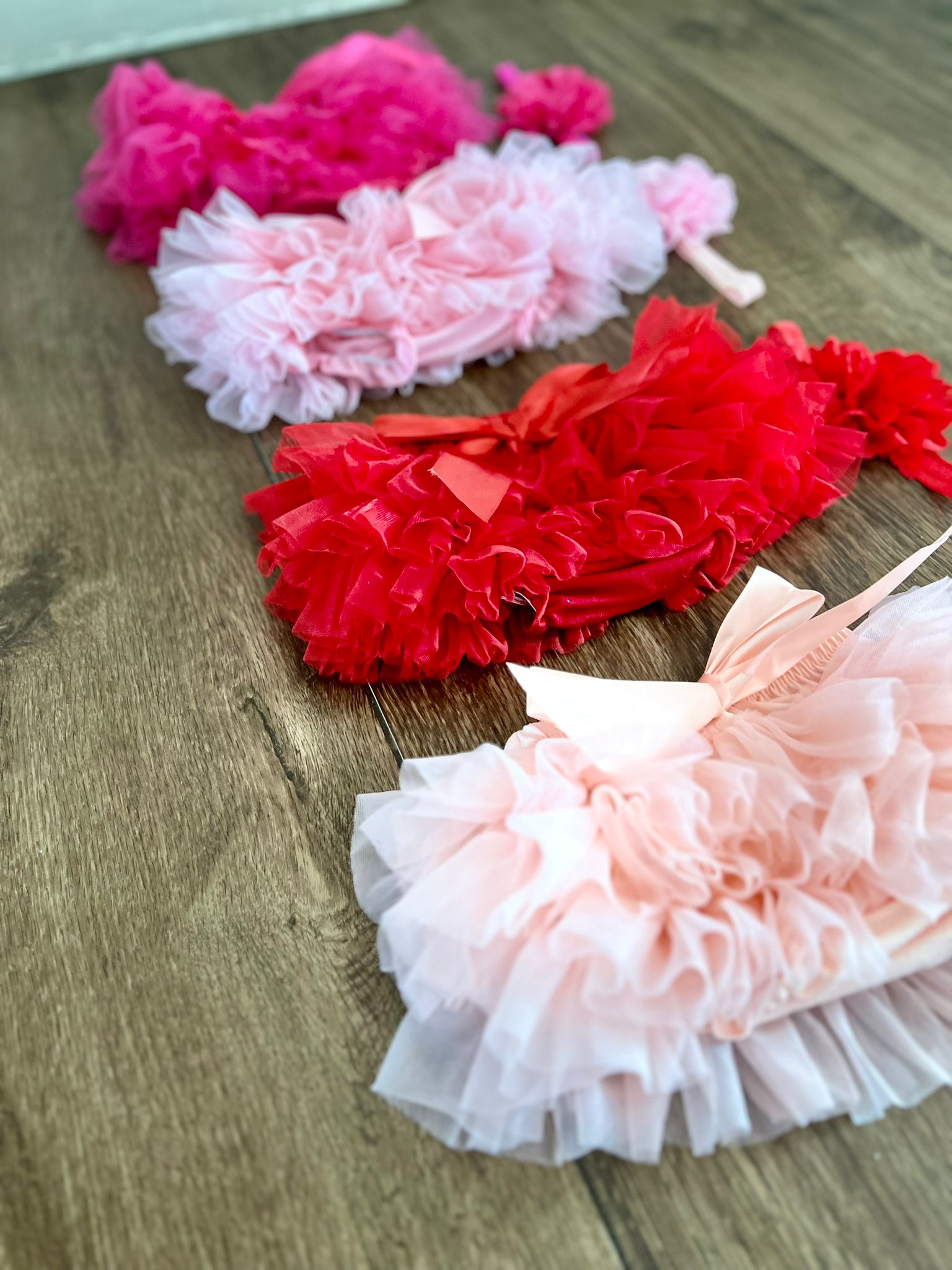 Gonna Neonata con coulotte a balze di tulle