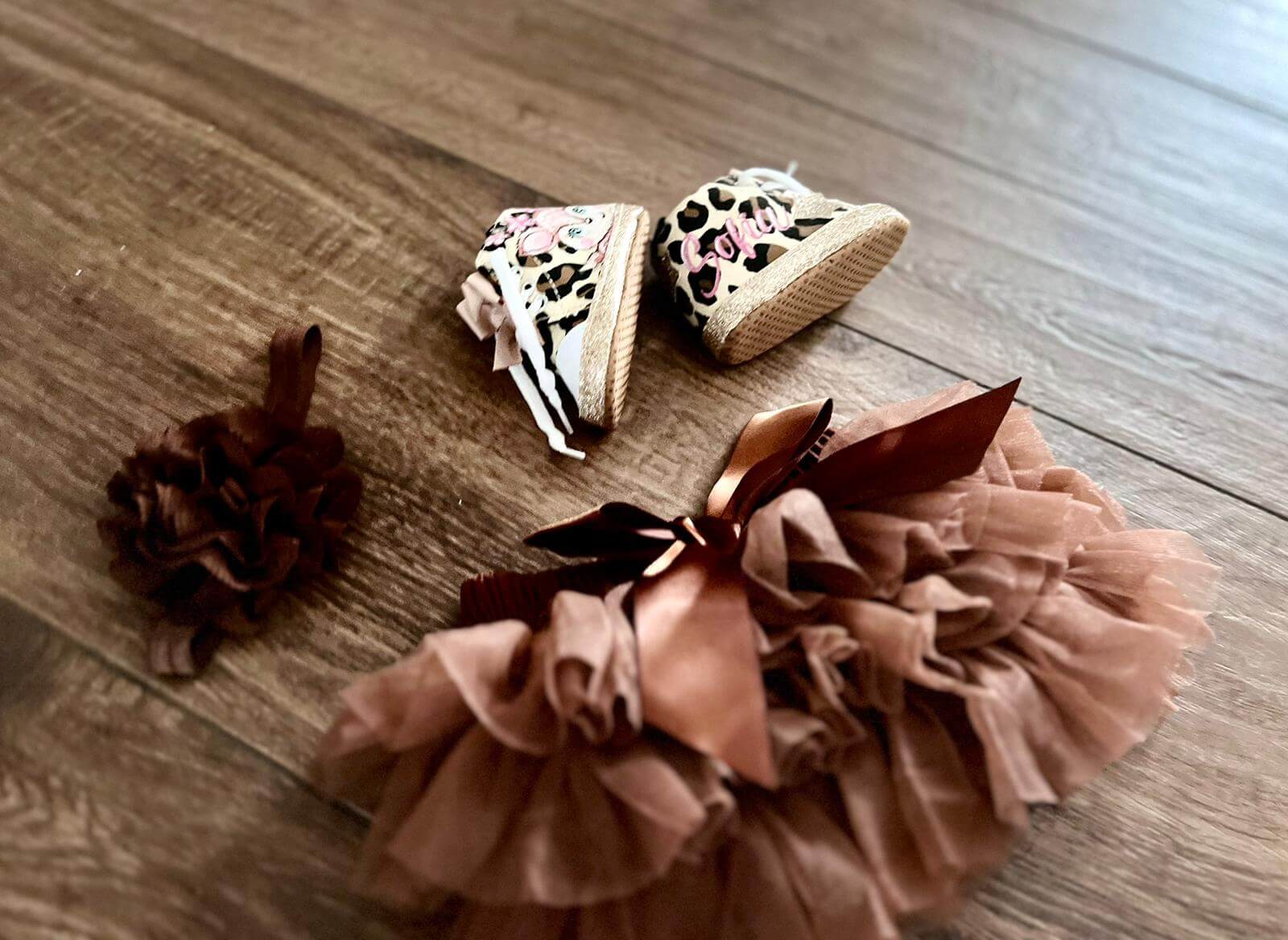 Gonna Neonata con coulotte a balze di tulle