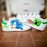 Scarpe Originali Adidas Stan Smith con strappi con Disegno Personalizzato