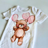 Body Orsetto + gonna 0/3 mesi - dipinto a mano