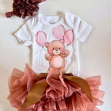 Body Orsetto + gonna 0/3 mesi - dipinto a mano