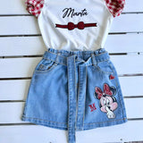 Gonna in jeans Dipinta a mano