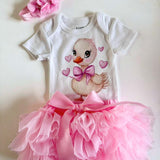 Body Paperella + gonna 0/3 mesi - dipinto a mano