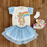 Completo Gonna + T-shirt dipinta a mano