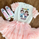 Completo Gonna + T-shirt dipinta a mano