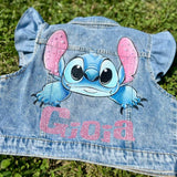 Gilet in jeans - Dipinto a mano e personalizzabile