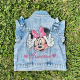 Gilet in jeans - Dipinto a mano e personalizzabile