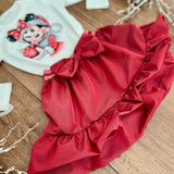 Completo bimba Minnie natalizia - fatto a mano