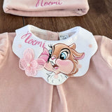 Tutina Neonato ciniglia personalizzabile