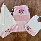 Set Asilo Rosa - sacca + bavaglio + asciugamano