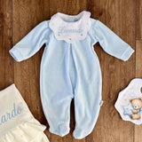 Tutina Neonato ciniglia personalizzabile