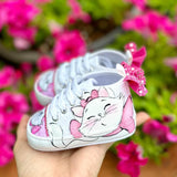 Scarpe da culla dipinte "Minou - special edition"